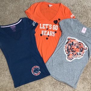3 Chicago Bears / Cubs Tees